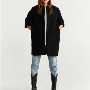 Mango Faux Shearling Coat XS